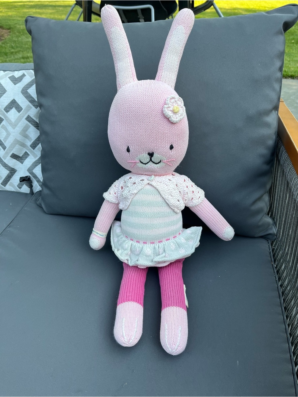 Cuddle + Kind Chloe The Bunny Pink  Plush Knit Doll 23”